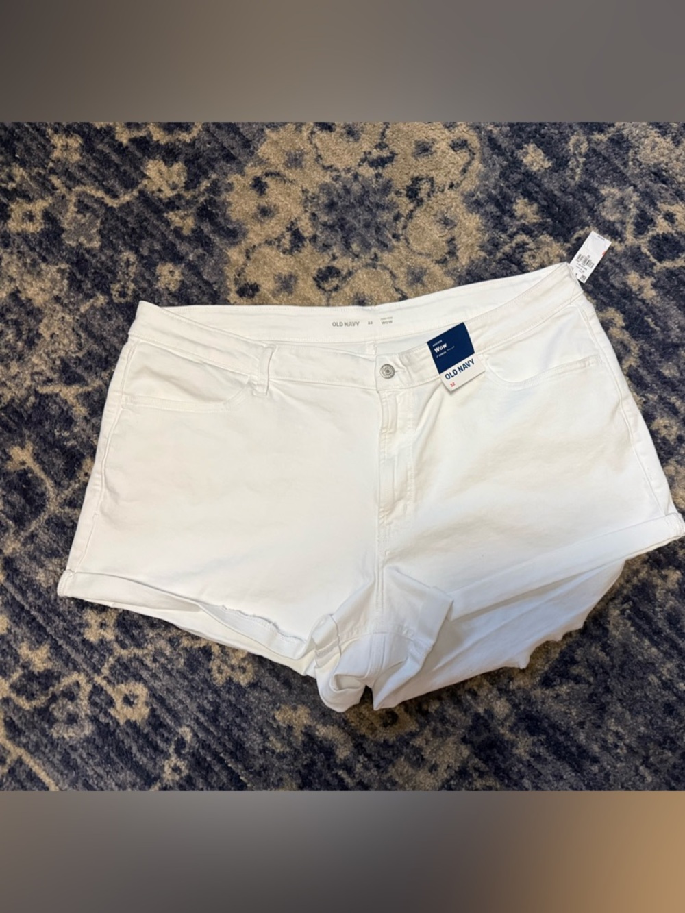 Old Navy White High-Rise WOW Jean Shorts